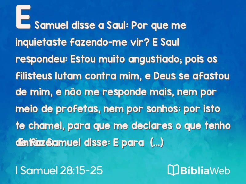 I Samuel 28:15-25 em imagem para compartilhar