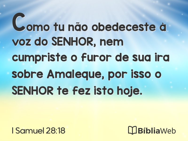 I Samuel 28:18 em imagem para compartilhar