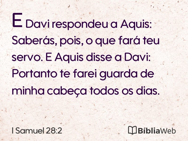 I Samuel 28:2 em imagem para compartilhar