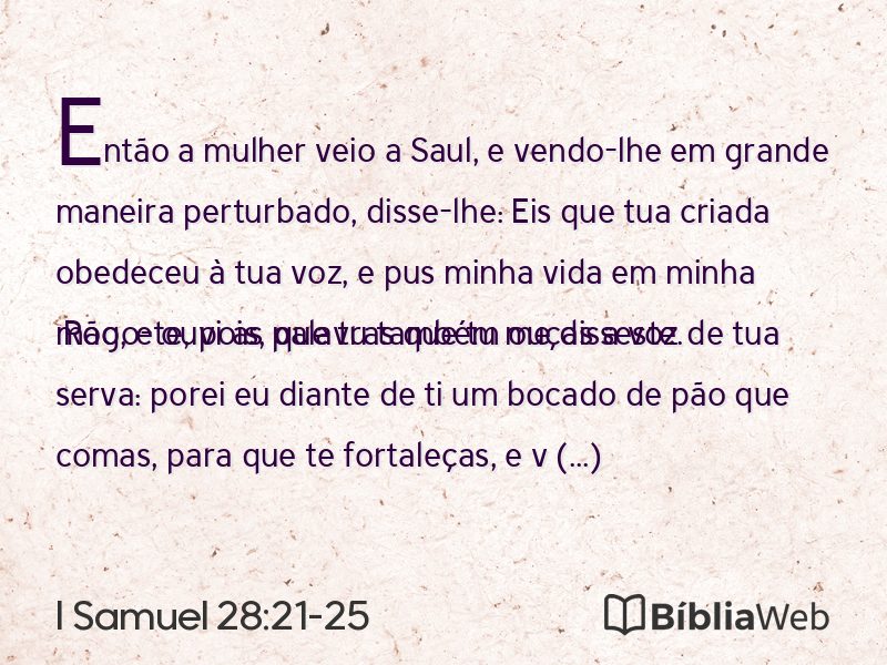 I Samuel 28:21-25 em imagem para compartilhar