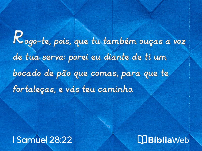I Samuel 28:22 em imagem para compartilhar