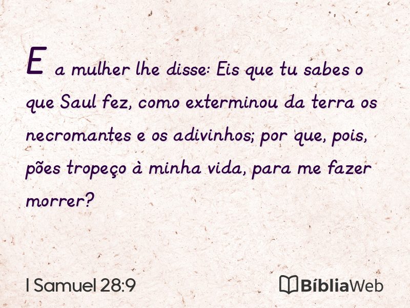 I Samuel 28:9 em imagem para compartilhar