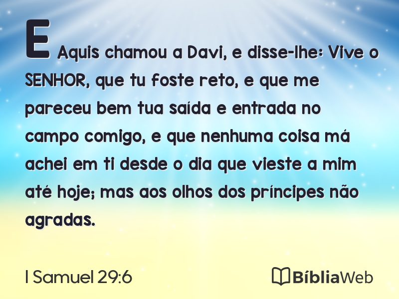 I Samuel 29:6 em imagem para compartilhar
