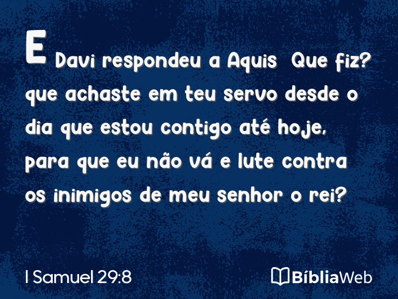 I Samuel 29:8 em imagem para compartilhar