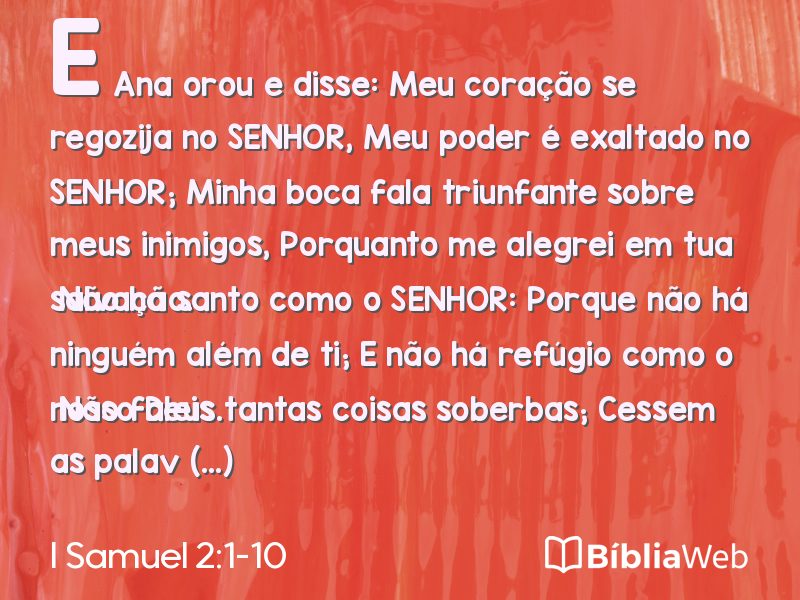 I Samuel 2:1-10 em imagem para compartilhar