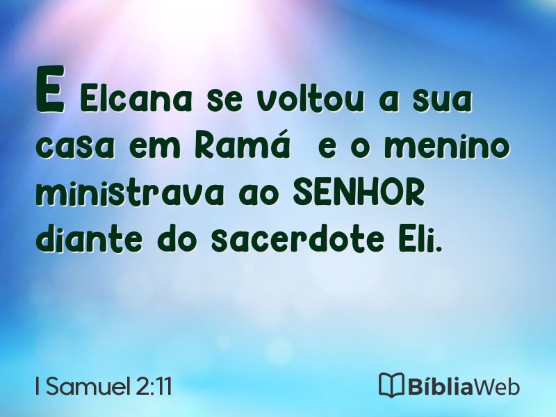 I Samuel 2:11 em imagem para compartilhar