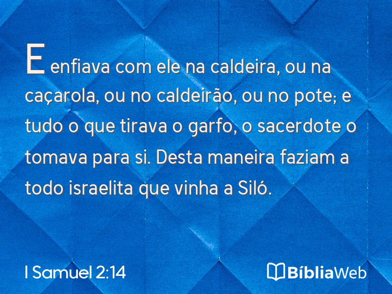 I Samuel 2:14 em imagem para compartilhar
