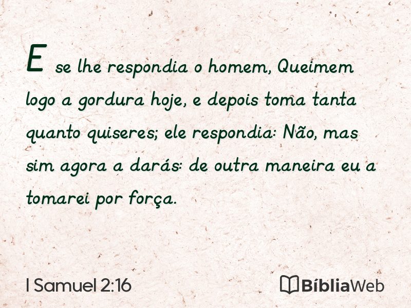 I Samuel 2:16 em imagem para compartilhar