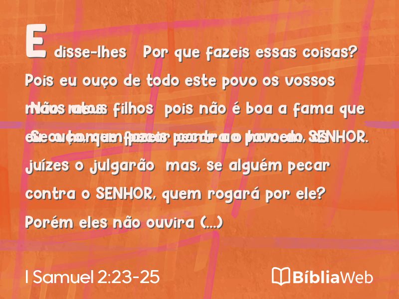I Samuel 2:23-25 em imagem para compartilhar