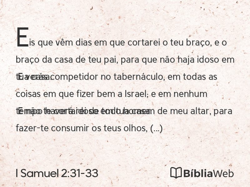I Samuel 2:31-33 em imagem para compartilhar