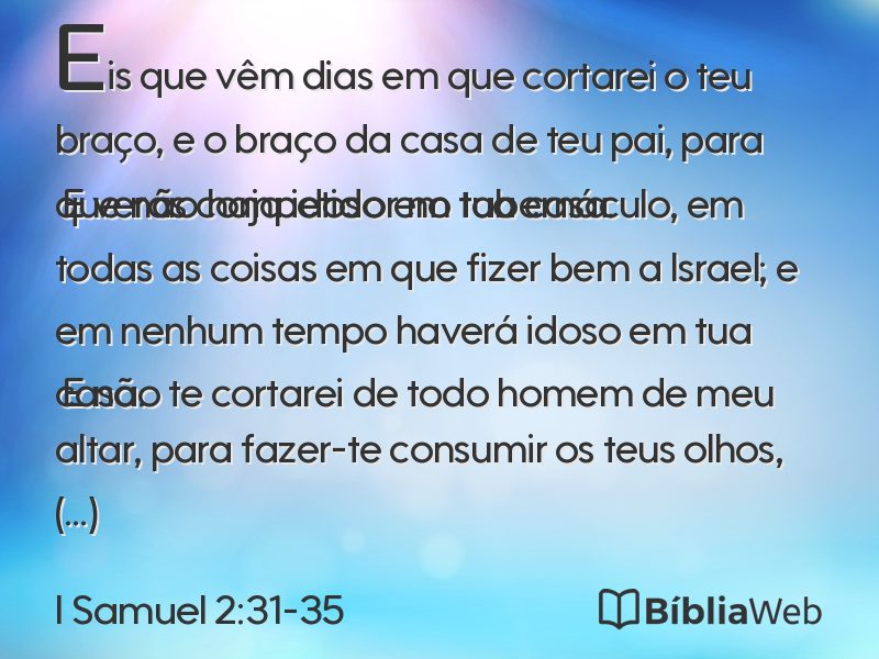 I Samuel 2:31-35 em imagem para compartilhar