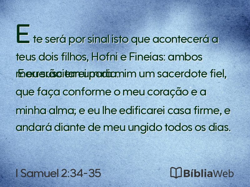I Samuel 2:34-35 em imagem para compartilhar