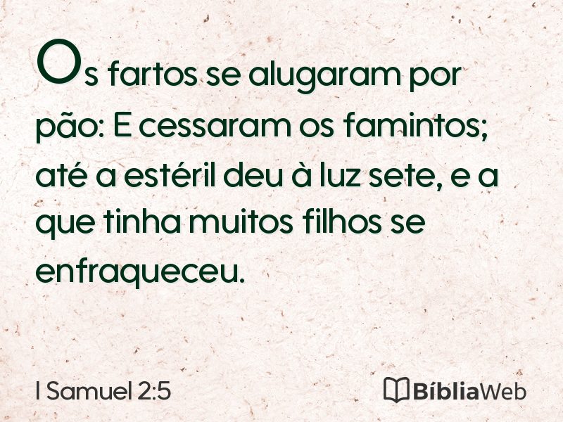 I Samuel 2:5 em imagem para compartilhar