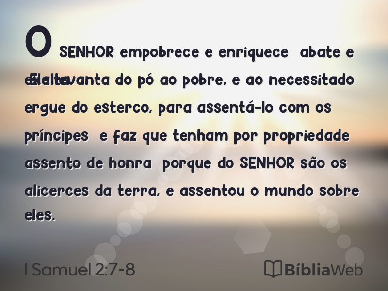 I Samuel 2:7-8 em imagem para compartilhar