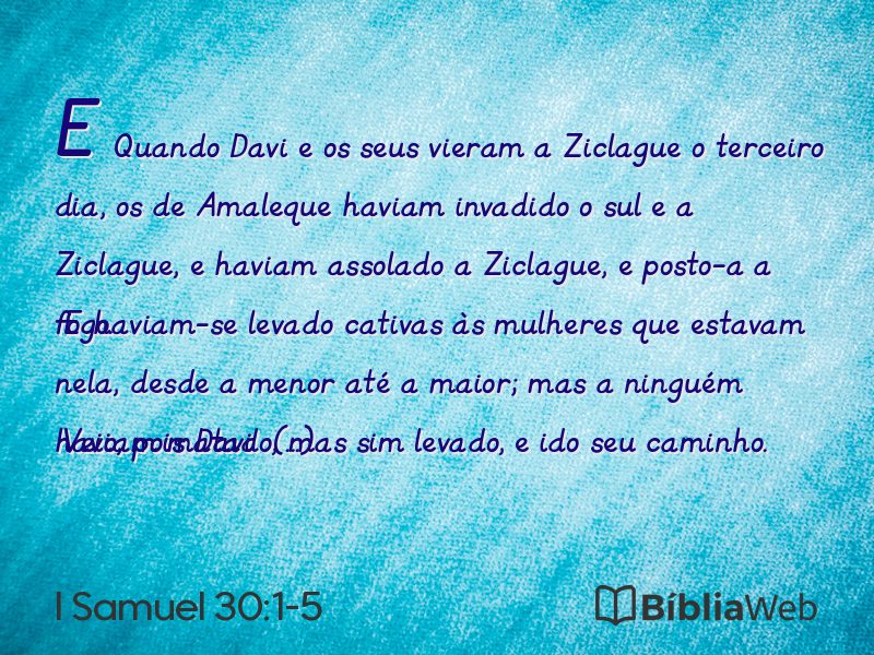 I Samuel 30:1-5 em imagem para compartilhar