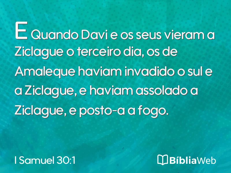 I Samuel 30:1 em imagem para compartilhar