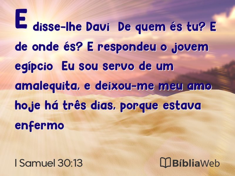 I Samuel 30:13 em imagem para compartilhar