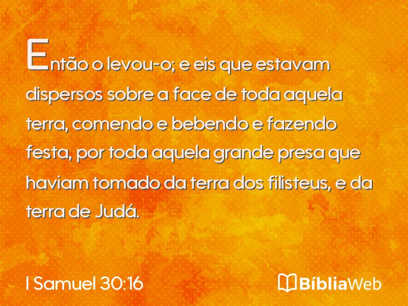 I Samuel 30:16 em imagem para compartilhar