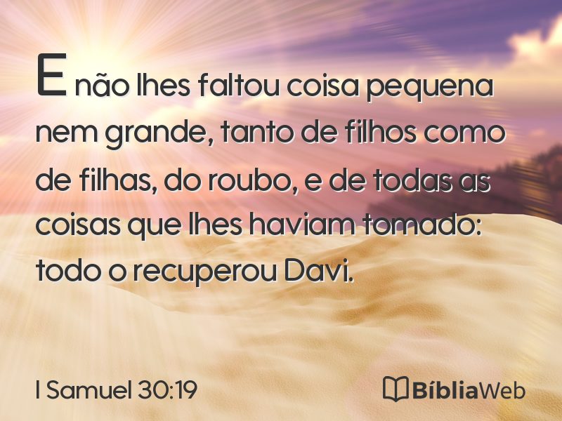 I Samuel 30:19 em imagem para compartilhar