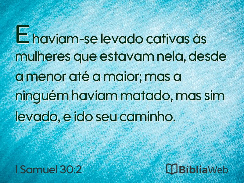 I Samuel 30:2 em imagem para compartilhar