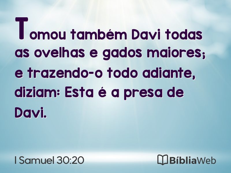 I Samuel 30:20 em imagem para compartilhar