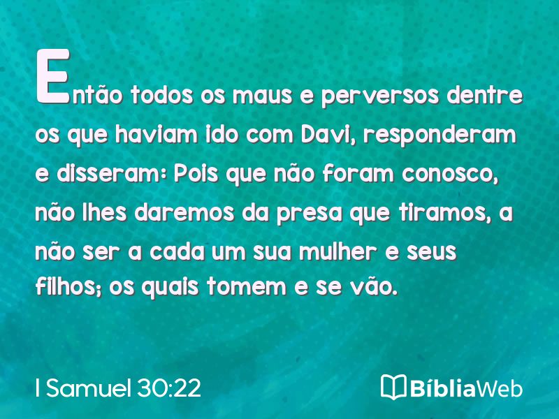 I Samuel 30:22 em imagem para compartilhar