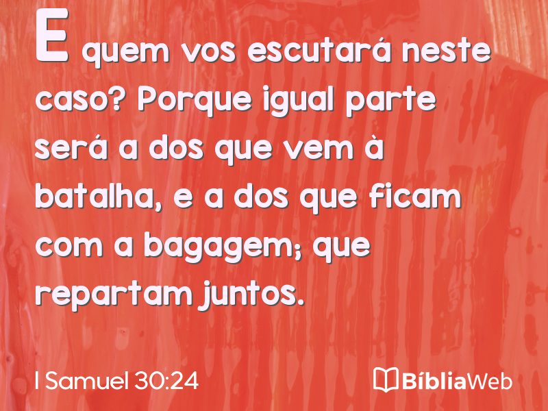 I Samuel 30:24 em imagem para compartilhar