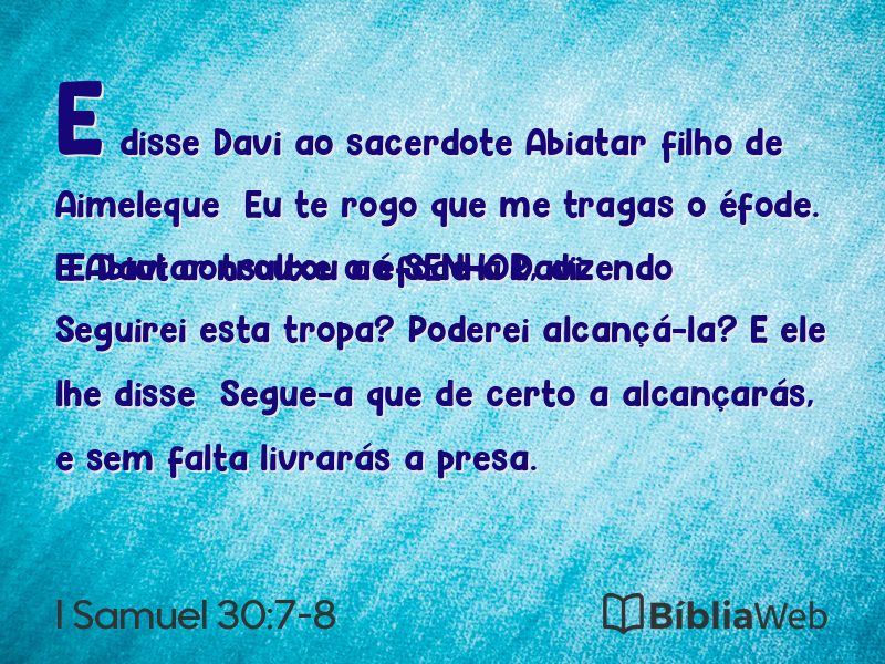 I Samuel 30:7-8 em imagem para compartilhar