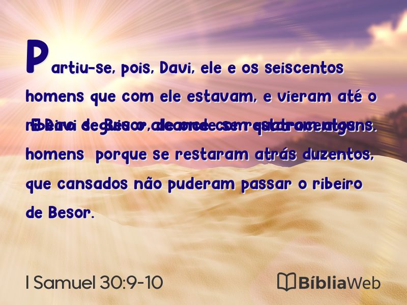 I Samuel 30:9-10 em imagem para compartilhar