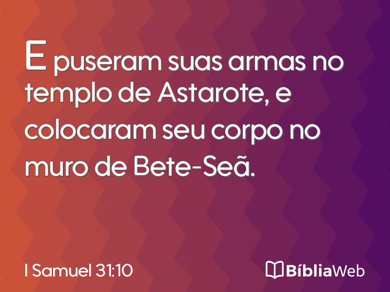 I Samuel 31:10 em imagem para compartilhar