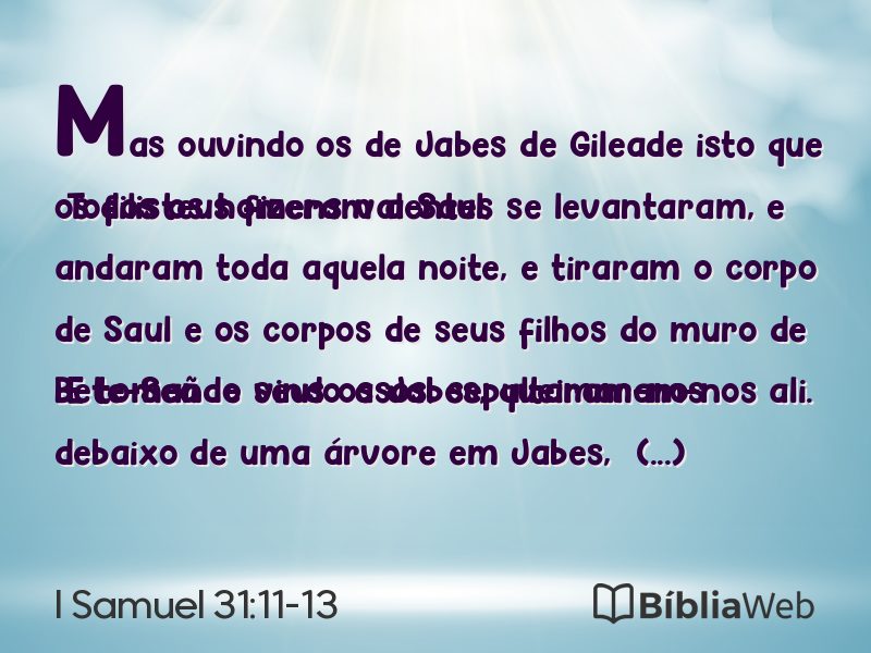 I Samuel 31:11-13 em imagem para compartilhar