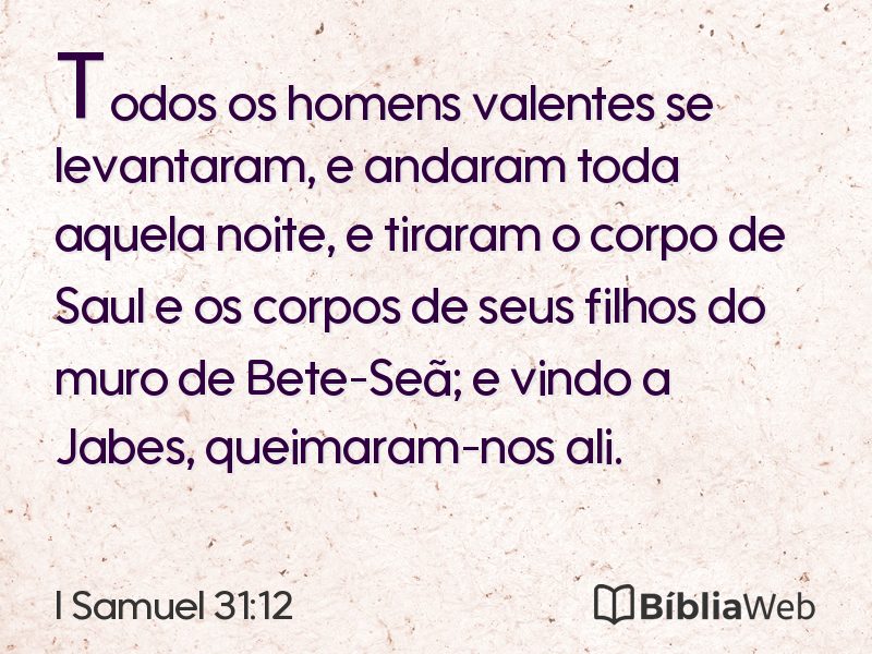 I Samuel 31:12 em imagem para compartilhar