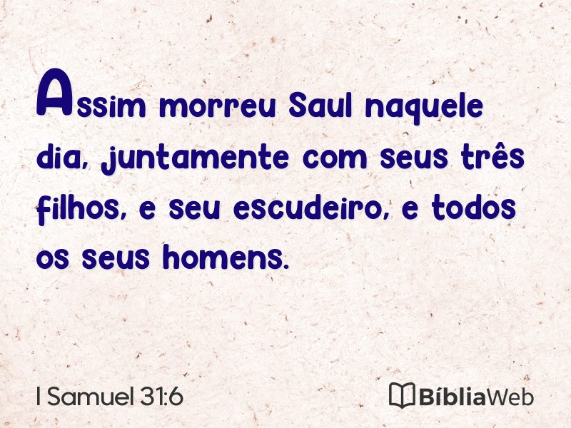 I Samuel 31:6 em imagem para compartilhar
