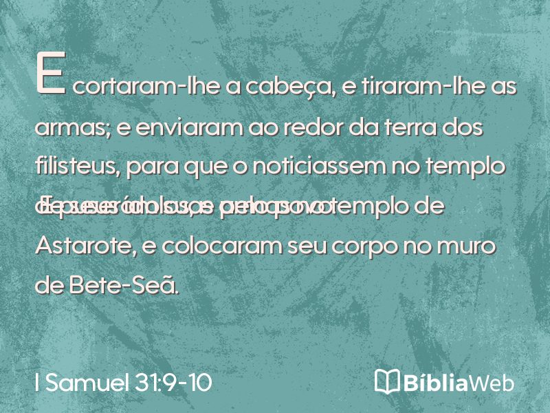 I Samuel 31:9-10 em imagem para compartilhar