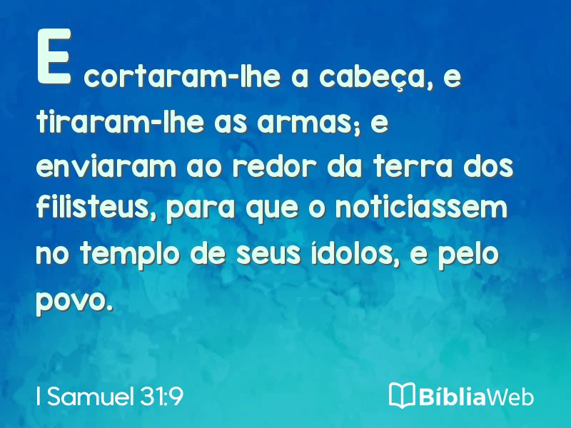 I Samuel 31:9 em imagem para compartilhar