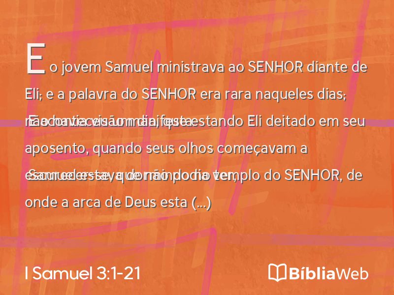 I Samuel 3:1-21 em imagem para compartilhar