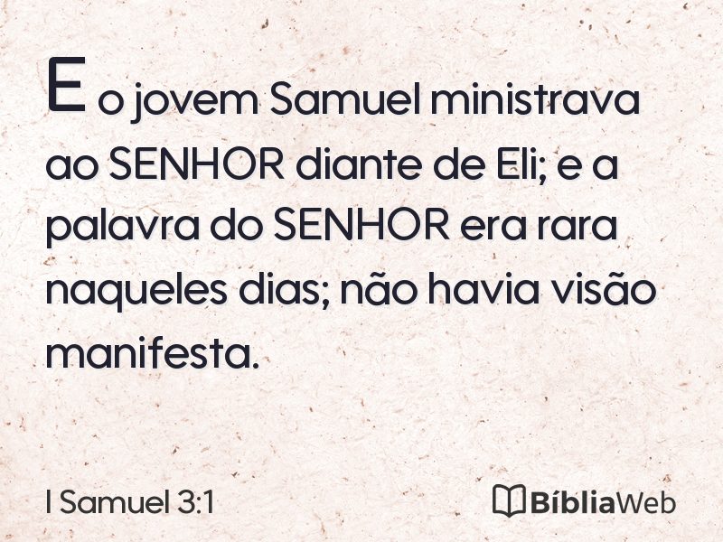 I Samuel 3:1 em imagem para compartilhar
