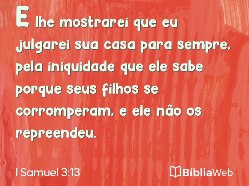 I Samuel 3:13 em imagem para compartilhar