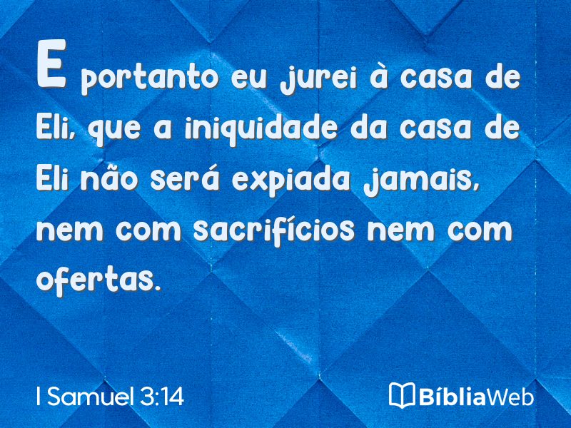 I Samuel 3:14 em imagem para compartilhar