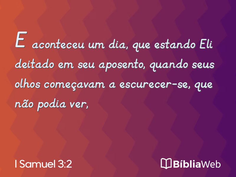 I Samuel 3:2 em imagem para compartilhar