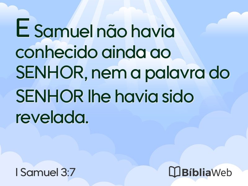 I Samuel 3:7 em imagem para compartilhar