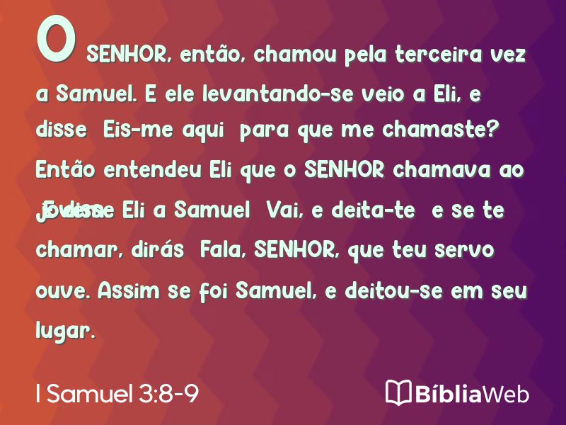 I Samuel 3:8-9 em imagem para compartilhar