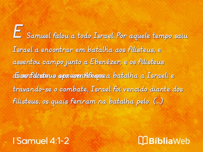 I Samuel 4:1-2 em imagem para compartilhar