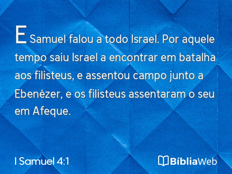 I Samuel 4:1 em imagem para compartilhar