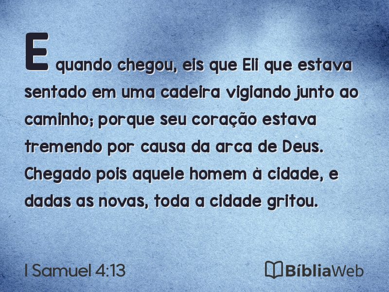 I Samuel 4:13 em imagem para compartilhar