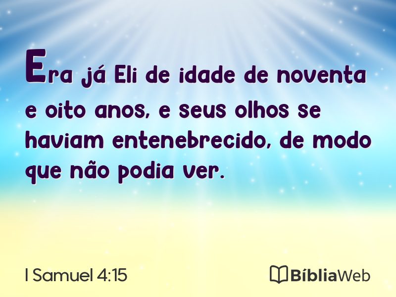I Samuel 4:15 em imagem para compartilhar