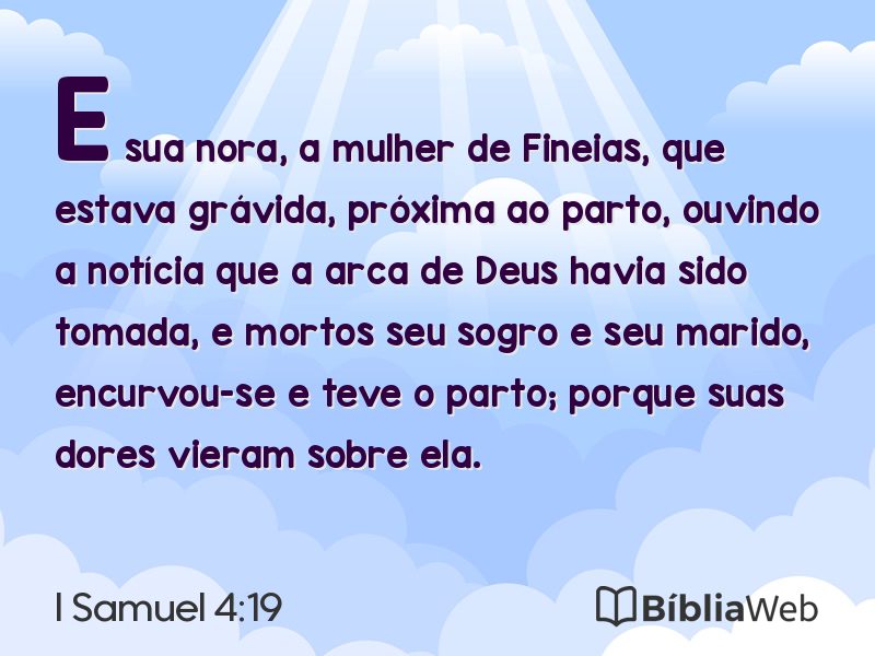 I Samuel 4:19 em imagem para compartilhar