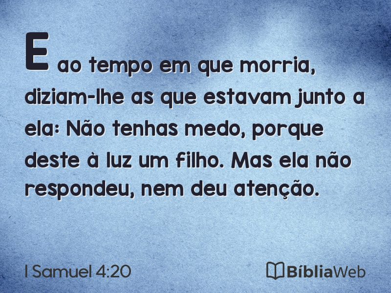 I Samuel 4:20 em imagem para compartilhar