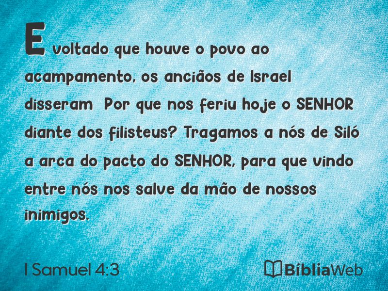 I Samuel 4:3 em imagem para compartilhar