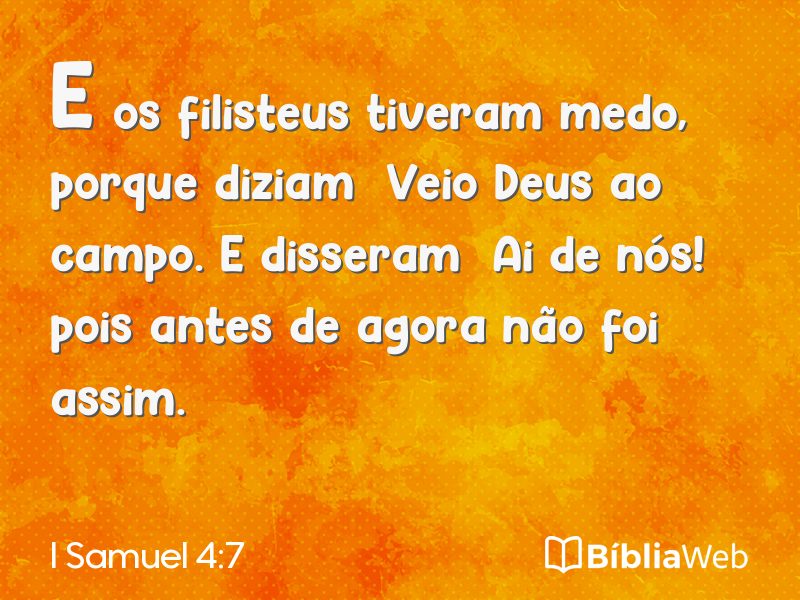 I Samuel 4:7 em imagem para compartilhar